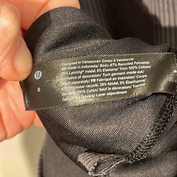 Lululemon Ribbed Softstreme Slim-Fit Tank Dress in black - size 0 - Picture 10 of 12